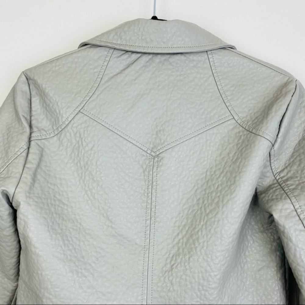 Jack by BB Dakota Vegan Leather‎ Grey Moto Jacket Size X-Small - Picture 7 of 12